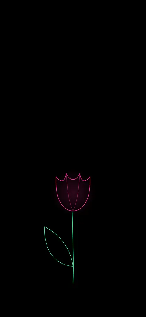 Neon Tulip, amoled phone wallpaper