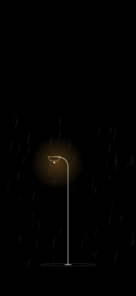 Rainy Streetlamp, amoled phone wallpaper