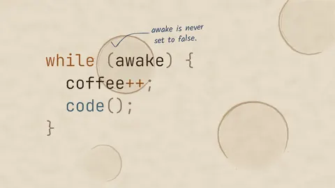Infinite Coffee Loop, developer desktop wallpaper