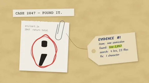 Found It: the Missing Semicolon, developer desktop wallpaper