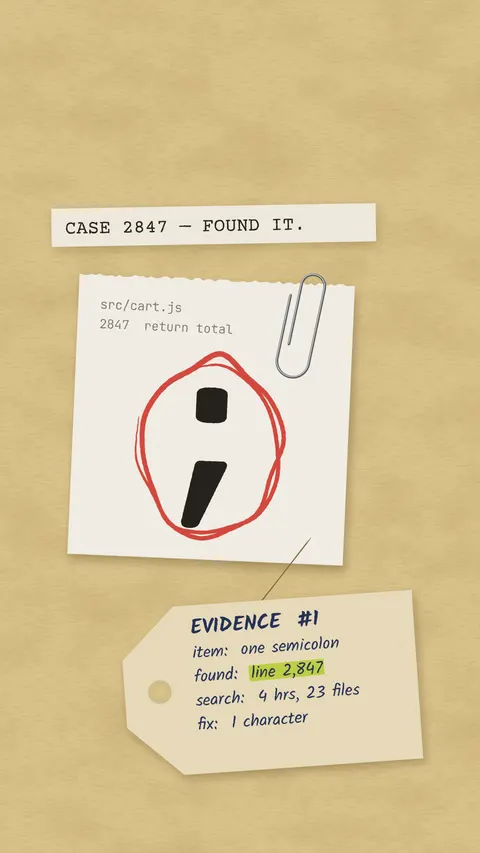 Found It: the Missing Semicolon, developer phone wallpaper