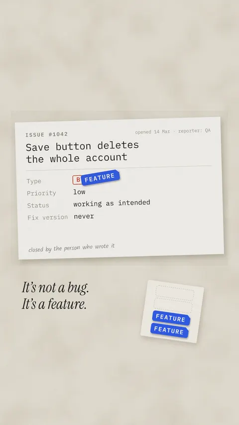 It’s Not a Bug, It’s a Feature, developer phone wallpaper