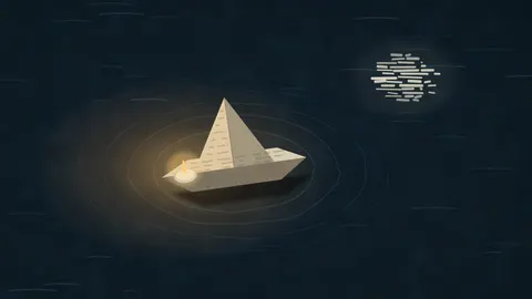 Paper Boat (Dark), duo desktop wallpaper