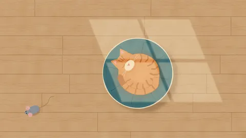 Cushion Cat (Light), duo desktop wallpaper