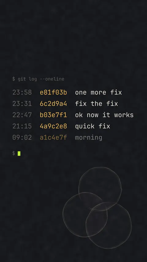 Git Log (Dark), duo phone wallpaper