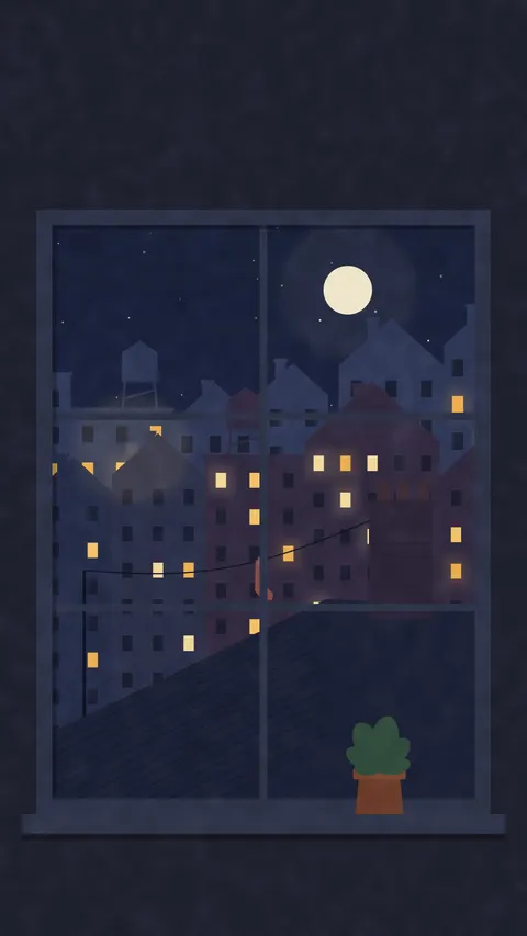 Window Rooftops (Dark), duo phone wallpaper