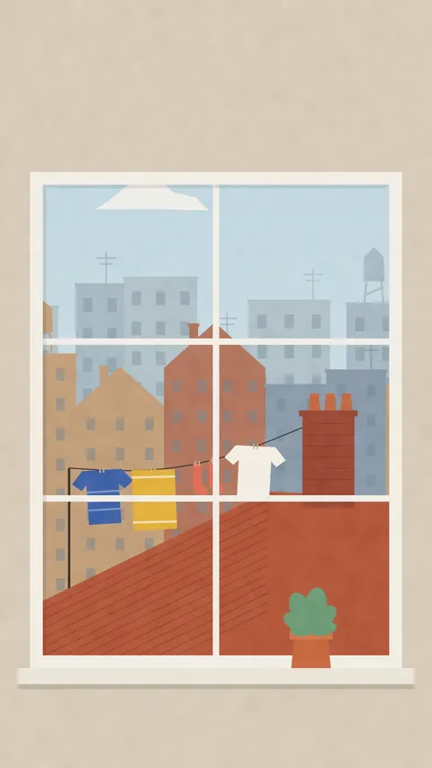 Window Rooftops (Light), duo phone wallpaper