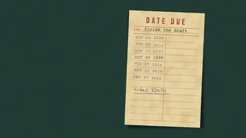Date Due: Finish the Draft, productivity desktop wallpaper