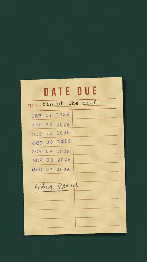 Date Due: Finish the Draft, productivity phone wallpaper