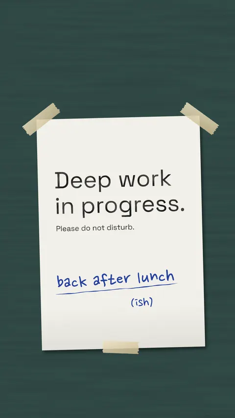 Deep Work in Progress, productivity phone wallpaper