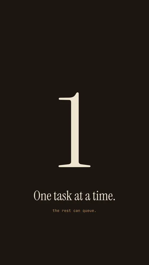 One Task at a Time, productivity phone wallpaper