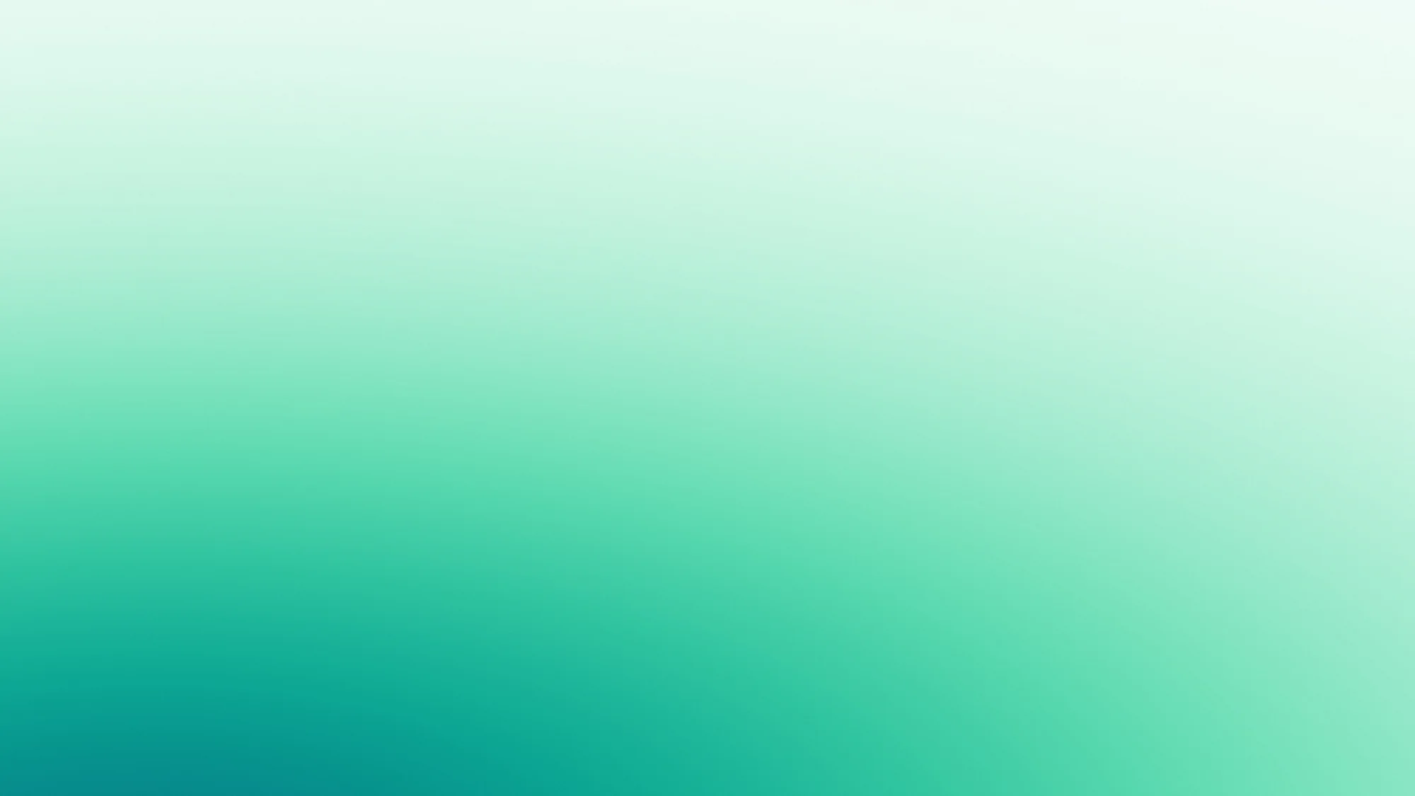 Mint Teal Light: A pale mint sky sweeping down into deep emerald-teal color at the bottom-left.