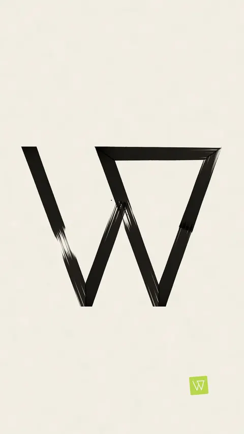 Ink Brush W, logo phone wallpaper