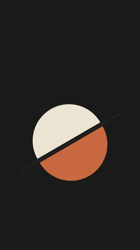 Split Circle, minimal phone wallpaper